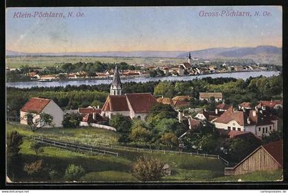 AK Klein-Pöchlarn /N.Oe., Ortsansicht mit Kirche mit Blick nach Gross-Pöchlarn