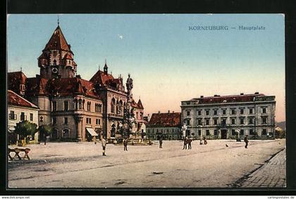 AK Korneuburg, Hauptplatz mit Rathaus