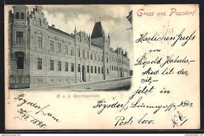 AK Poysdorf, Blick auf das K. u. k. Bezirksgericht