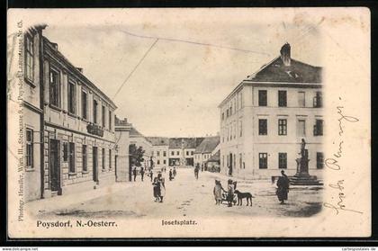 AK Poysdorf /N.-Oesterr., Cafe am Josefsplatz