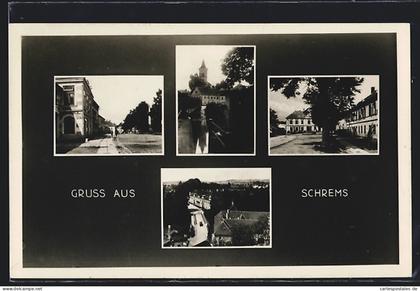 AK Schrems /N.-Oe., Strassenpartie, Blick über die Dächer