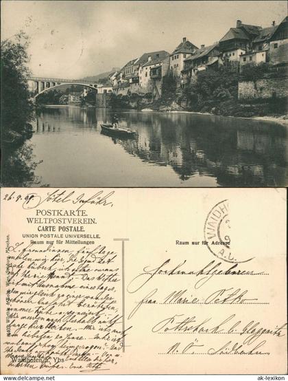 Ansichtskarte Waidhofen an der Ybbs Flußpartie Stadtpartie 1912