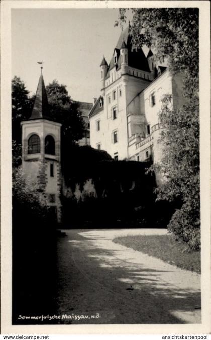 CPA Maissau in Niederösterreich, Schloss, Baum, Weg, Sommerfrische Maissau