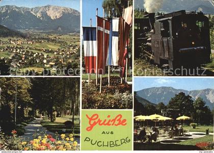 Puchberg Schneeberg Panorama mit Schneeberg Flaggen Bergbahn Kurpark