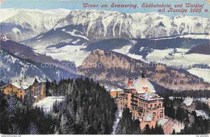Semmering Niederoesterreich Winter am Semmering Suedbahnhotel und Waldhof mit Ra