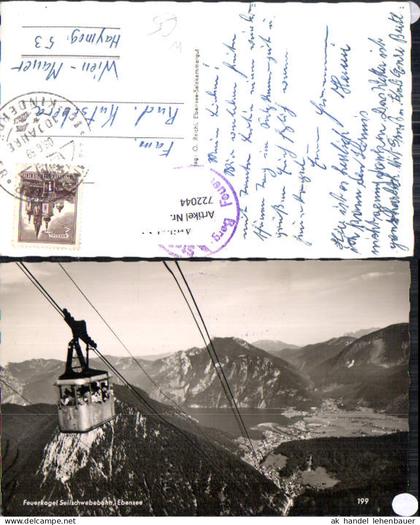 722044 Ebensee Ebensee Feuerkogel Seilbahn Bez. Gmunden