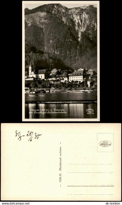 Ansichtskarte Ebensee Ebensee am Traunsee mit Feuerkogel 1930