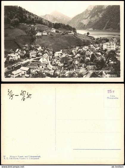 Ansichtskarte Ebensee Ortsansicht Ebensee mit Erlakogel 1935