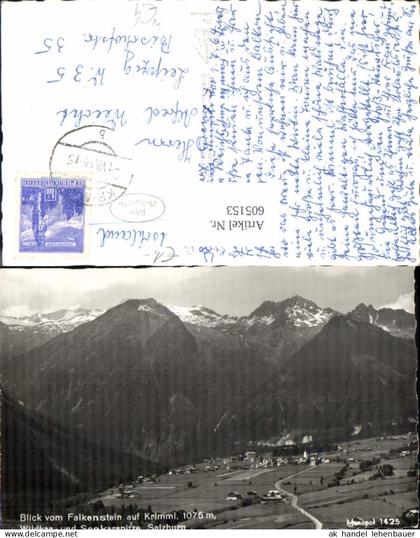 605153,Foto Ak Krimml Blick v. Falkenstein a. Krimml Wildkar- u. Seekarspitze