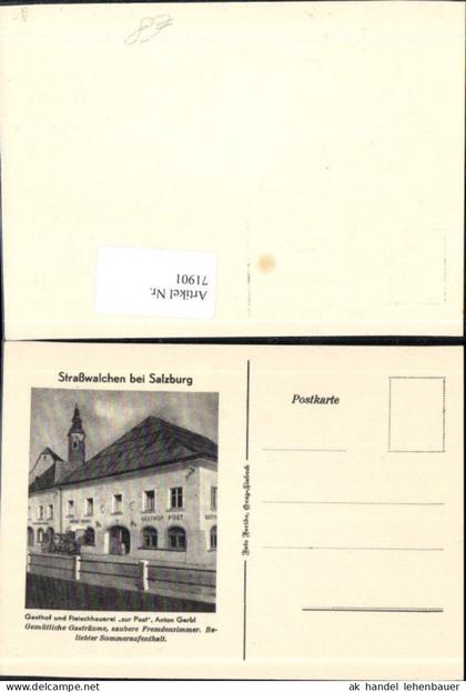 71901,Straßwalchen bei Salzburg Gasthof Fleischhauerei Zur Post Inhaber Anton Gerbl Detailansicht