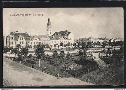 AK Neu-Oberndorf bei Salzburg, Teilansicht mit Kirche