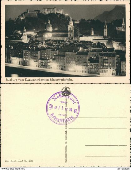 Ansichtskarte Salzburg Stadt bei Nacht 1928