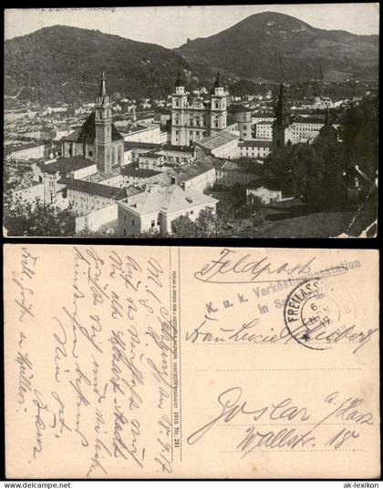 Ansichtskarte Salzburg Stadt  Berg 1917  gel. KuK Feldpost Verköstigungsstation