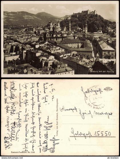 Ansichtskarte Salzburg Stadt mit der Festung 1942