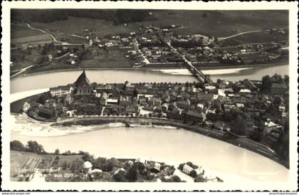 CPA Oberndorf bei Salzburg, Ort aus der Vogelschau