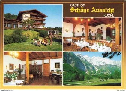 Kuchl Salzburg AT Gasthof Schoene Aussicht Liegewiese Gastraeume Panorama