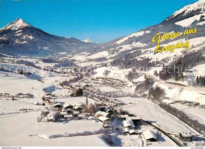 Leogang Wintersportort Alpenpanorama Fliegeraufnahme
