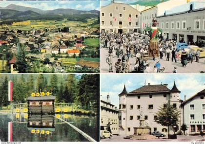 Tamsweg Lungau AT Fliegeraufnahme Marktplatz Teich Rathaus