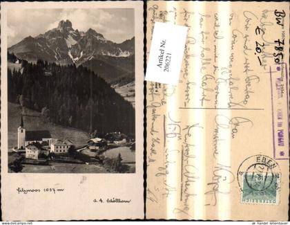 206221,Foto Ak Filzmoos m. Bischofsmütze Kirche Stempel Filzmoos Post Eben i. Pongau