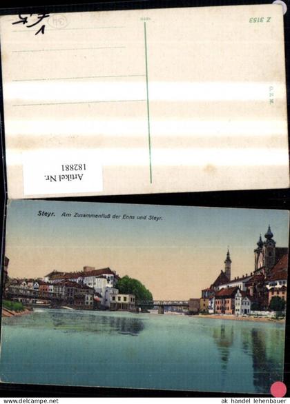 182881,Steyr Am Zusammenfluß d. Enns u. Steyr pub Zieher 3153