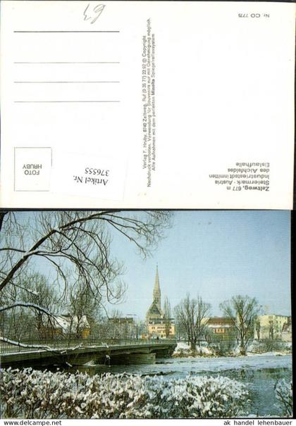 376555,Zeltweg Brücke Kirche Winterbild