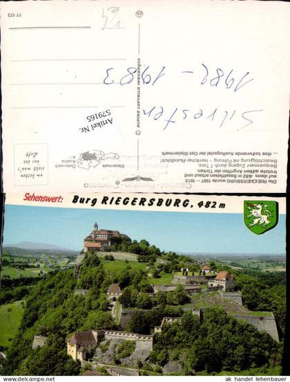 579165,Riegersburg Burg Riegersburg pub Alpine Luftbild