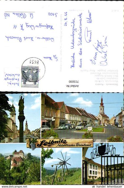 715030 Mehrbild AK Mariensäule Leibnitz Hauptplatz Leibnitz Schloss Seggau Weinland
