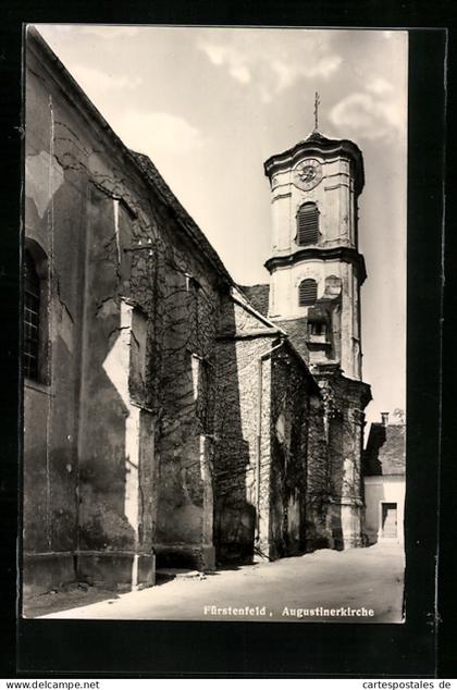 AK Fürstenfeld, Augustinerkirche mit Strasse