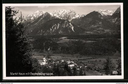AK Haus im Ennstal, Ortsansicht mit Dachsteingruppe