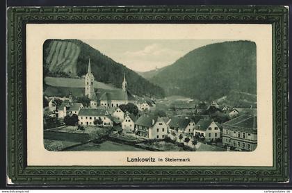 AK Maria Lankowitz in Steiermark, Teilansicht mit Kirche, Passepartout