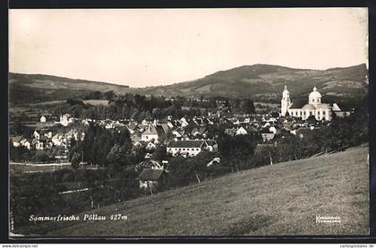 AK Pöllau, Ortsansicht mit Kirche