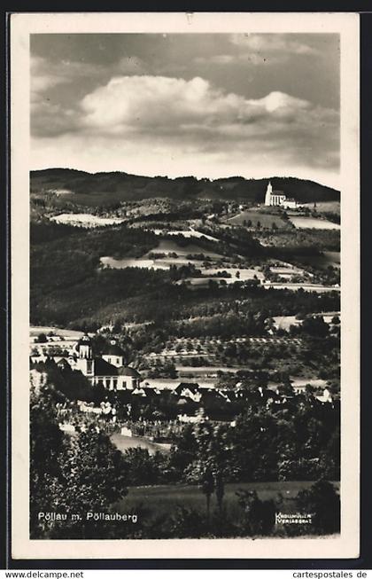 AK Pöllau, Ortsansicht mit Pöllauberg