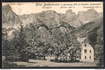 AK Thörl bei Aflenz, Buchberg, Hotel Bodenbauer mit Gebirgspanorama