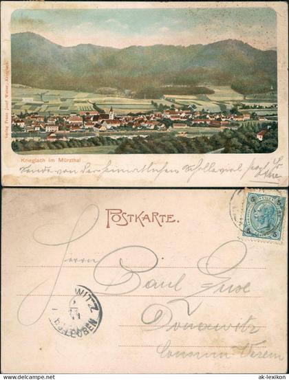 Ansichtskarte Krieglach Stadtpartie 1899