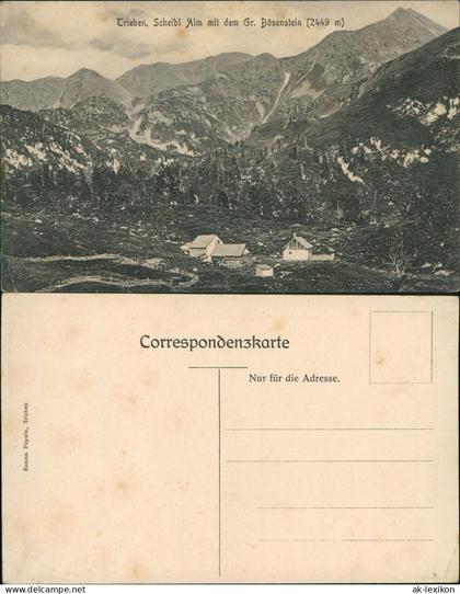 Ansichtskarte Trieben Bz. Lienzen Scheibl Alm mit dem Gr. Bösenstein 1912