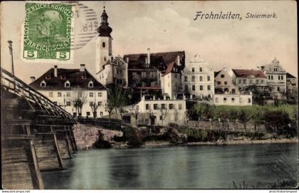 CPA Frohnleiten Steiermark, Kirche, Fluss