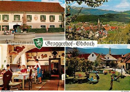 Obdach Gasthof Pension Groggerhof Brunnen Garten Landschaftspanorama