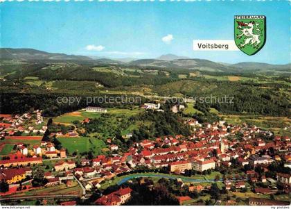 Voitsberg Steiermark AT Fliegeraufnahme Stadtansicht Kirche Fluss Felder Huegell