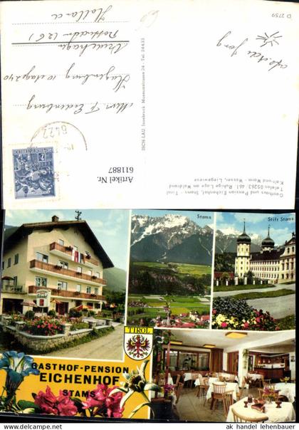 611887,Mehrbild Ak Stams Tirol Gasthaus u. Pension Eichenhof Stift Stams