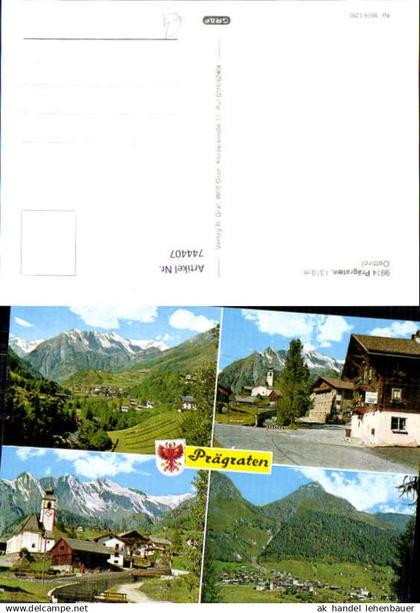 744407 Mehrbild AK Prägraten in Osttirol Kirche Dorfpartie