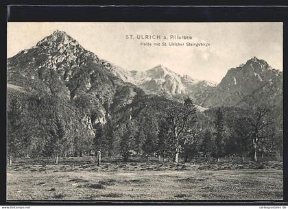 AK St. Ulrich am Pillersee, Haide mit St. Ulricher Steingebirge