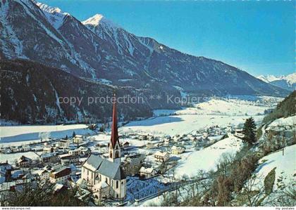 Oetz oetz Tirol AT Kirchturm Winterlandschaft Schnee Dorf Bergtal Alpen
