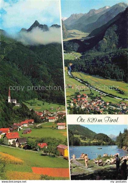 Oetz oetz Tirol AT Piburgersee Badesee Talblick Dorf Kirche Mehrbildkarte Badega