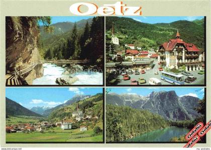 Oetz oetz Tirol AT Wellerbruecke Dorfplatz Piburgersee Mehrbildkarte Bus Kirche