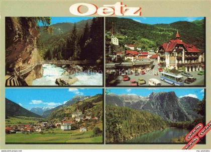 Oetz oetz Tirol AT Wellerbruecke Dorfplatz Piburgersee Reisebus Kirche Talblick