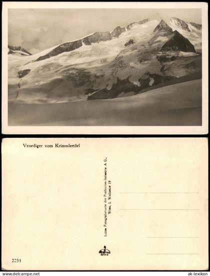Prägraten am Großvenediger Venediger vom Krimmlertörl - Fotokarte 1930