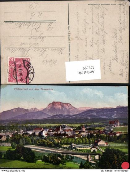 377599,Vöcklabruck Totale m. Traunstein Bergkulisse