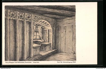 Künstler-AK Hohenems, Burg Glopper, Kemenate