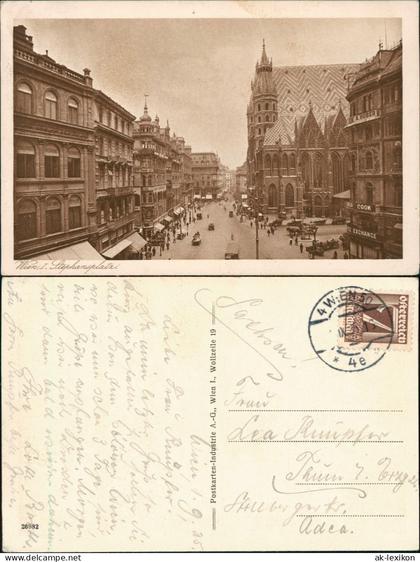 Ansichtskarte Wien belebter Stephansplatz 1925