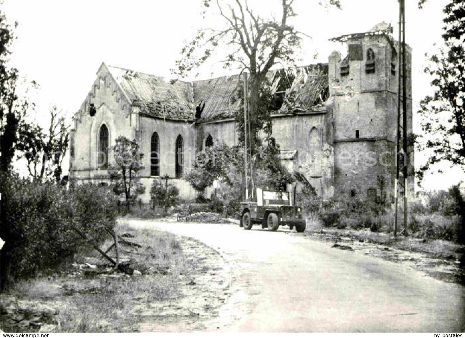 Oosterbeek Verwoest Oosterbeek September 1944 Ned Herv Kerk Repro